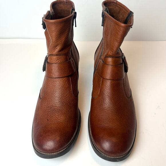 Paul Green Wyatt Leather Booties Ankle Boots Cognac Brown Size 5 - Picture 4 of 10